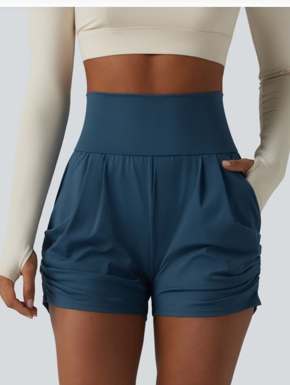 Halara High-Waist Majolica Blue Women's Active Shorts